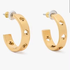 Kate Spade hoop earrings with sped punch holes in gold